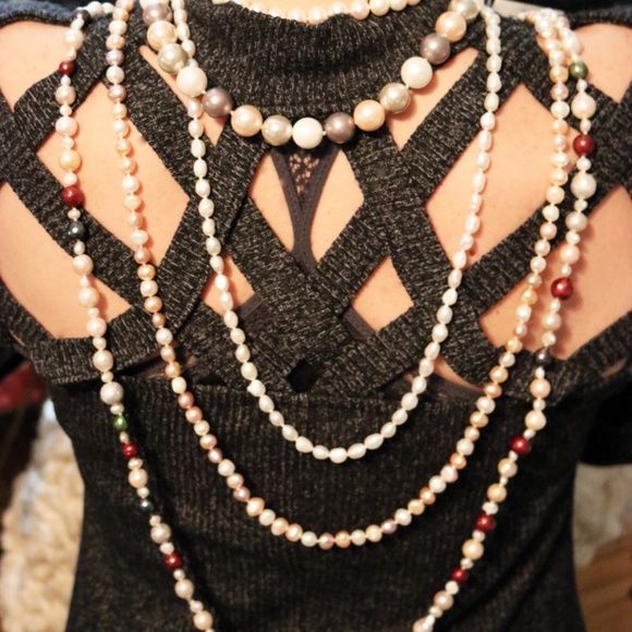 Iris & Lily London Pearl Necklace in Peaches & Cream ~ Baroque Style by 62”L NWT - Picture 6 of 16